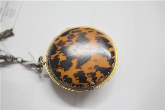 A George III gilt metal and tortoiseshell triple case verge pocket watch for the Turkish market, by Ralph Gout, London,